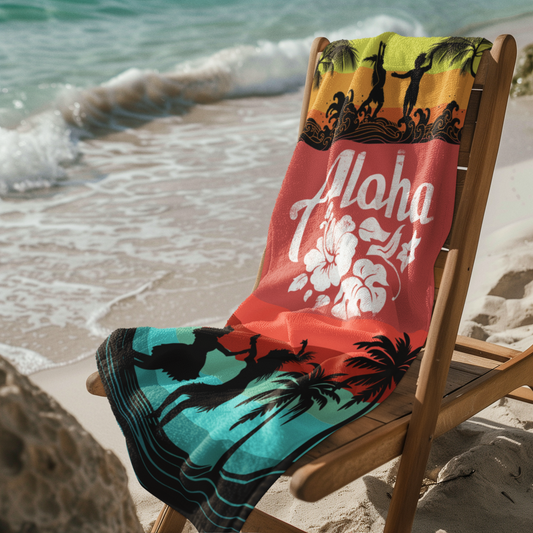 BEACH TOWEL ALOHA HULA