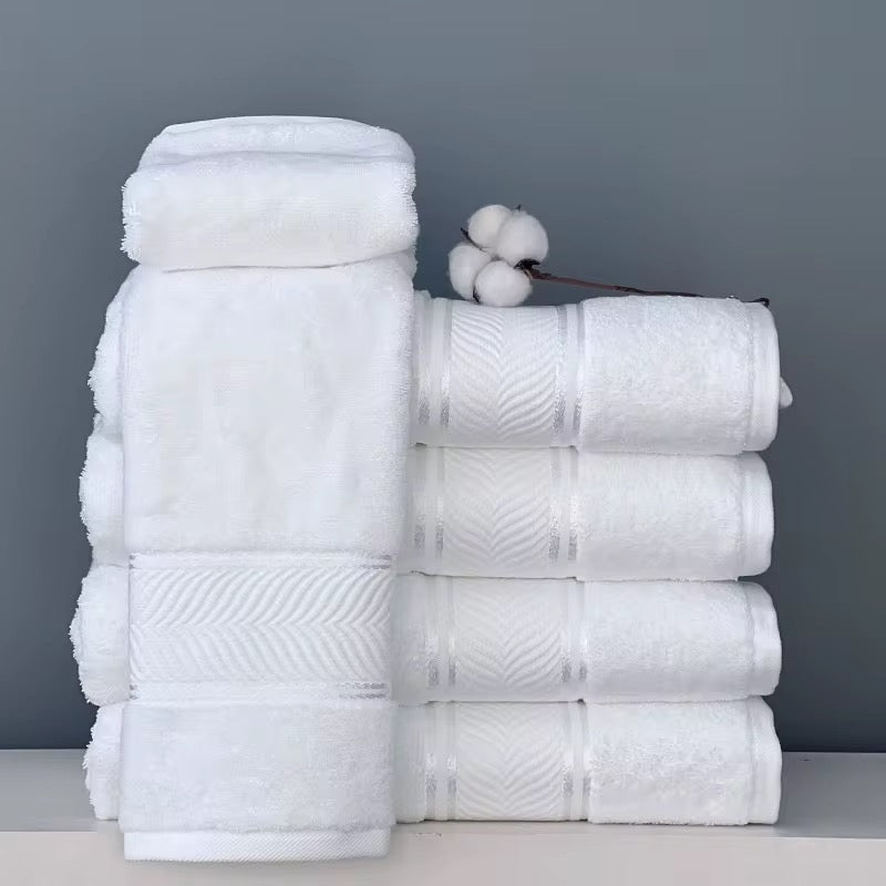 Shinny Dobby Band Luxury Hotel Bath Towel 2 PC