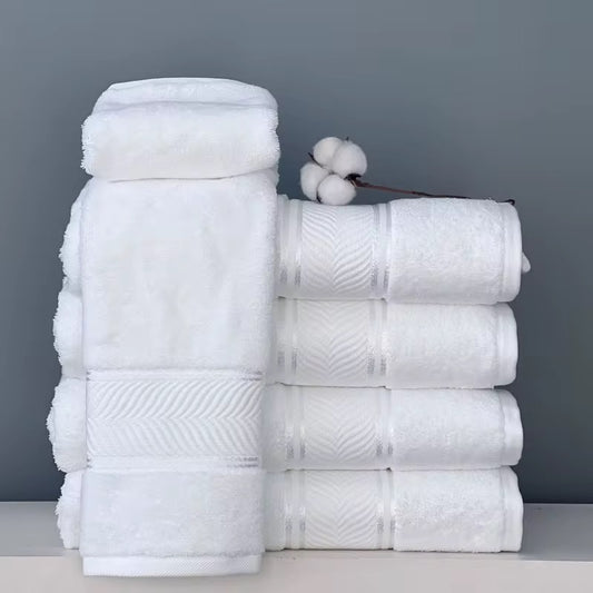 Shinny Dobby Band Luxury Hotel Bath Towel 2 PC