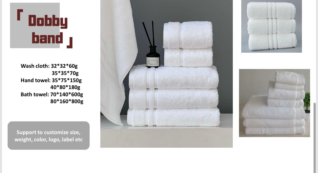 Dobby Band Luxury Hotel Hand Towel 8PC