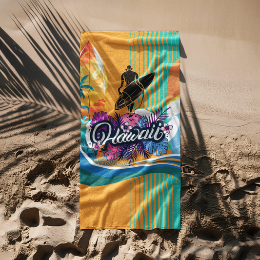 BEACH TOWEL  HAWAII SURF