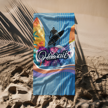 BEACH TOWEL  HAWAII SURF