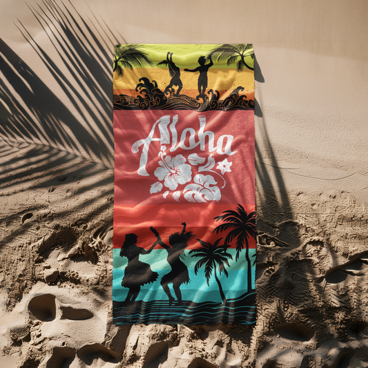 BEACH TOWEL ALOHA HULA