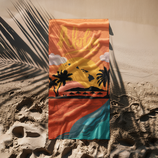 BEACH TOWEL ALOHA SILHOUETTE