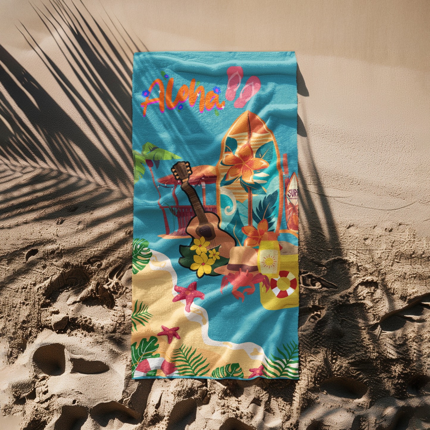 BEACH TOWEL - ALOHA HUT