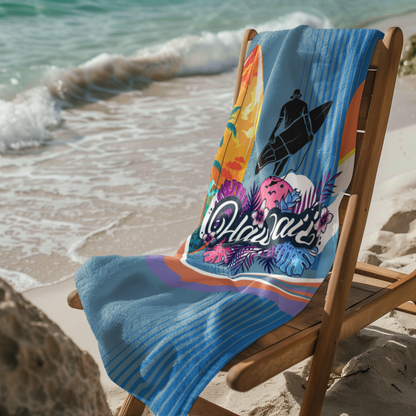 BEACH TOWEL  HAWAII SURF