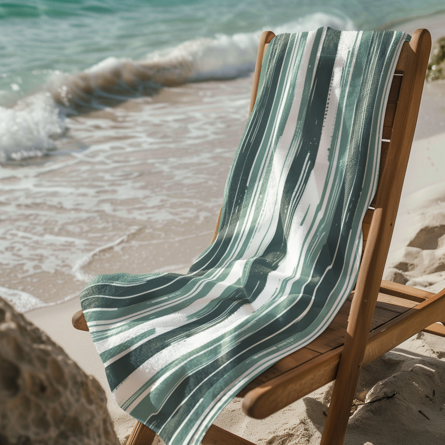 BEACH TOWEL BRUSHED STRIPES